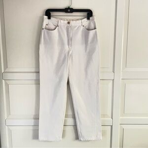 St. John Sports by Marie Gray Mid Rise Straight Leg Jeans White 12 26538